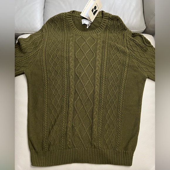 NWT - Frank & Oak Men’s Organic Cotton Cable Knit Sweater - Size XL - Picture 7 of 13